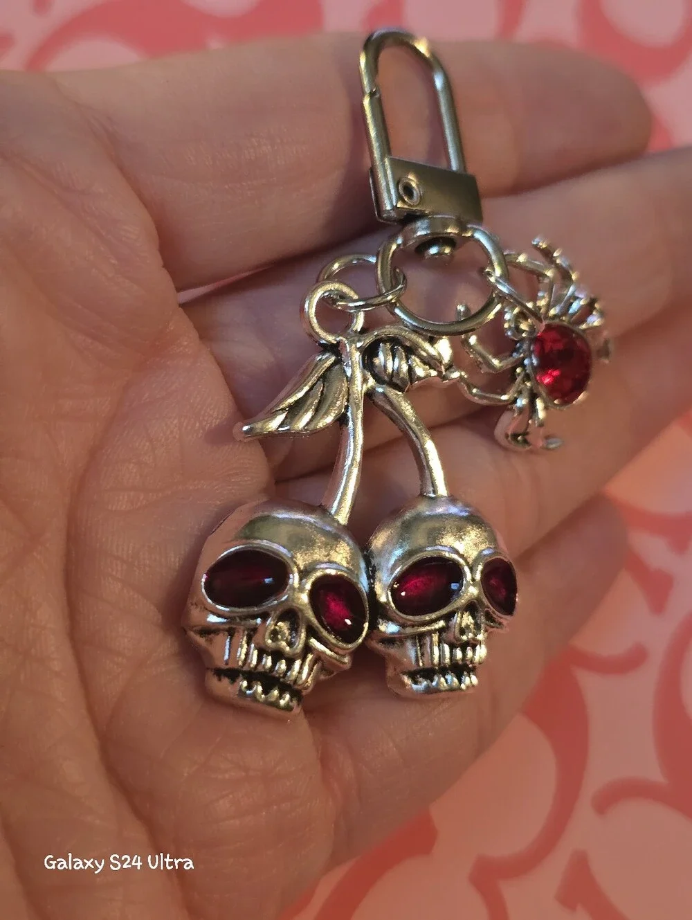 Skulls & Spider Bag Charm/keychain NEW